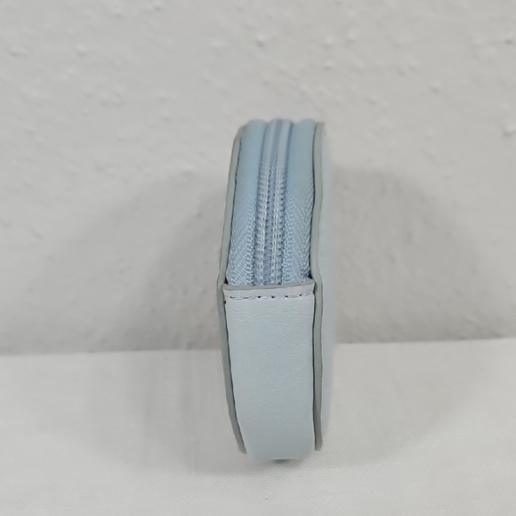 Lauren Conrad Light Blue Round Coin Purse with Gold Letter M and keyring - Picture 3 of 7